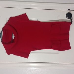 New York & Company Strechable Long Blouse Top With Turtleneck And Front Pockets